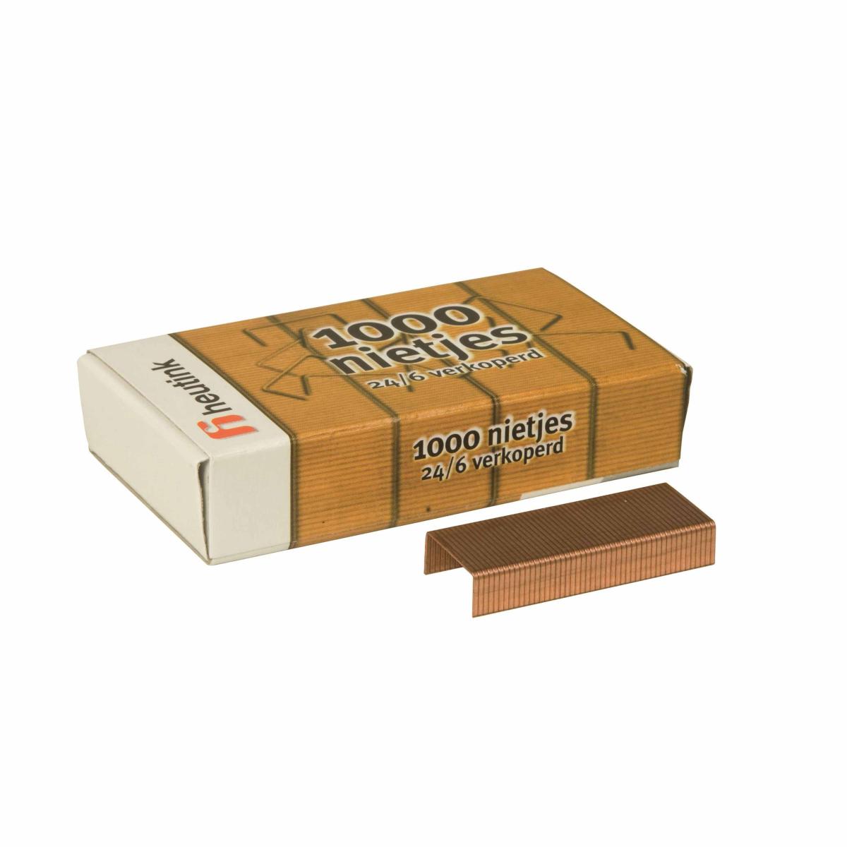 Heutink Boîte de 1000 agrafes cuivrées 24/6