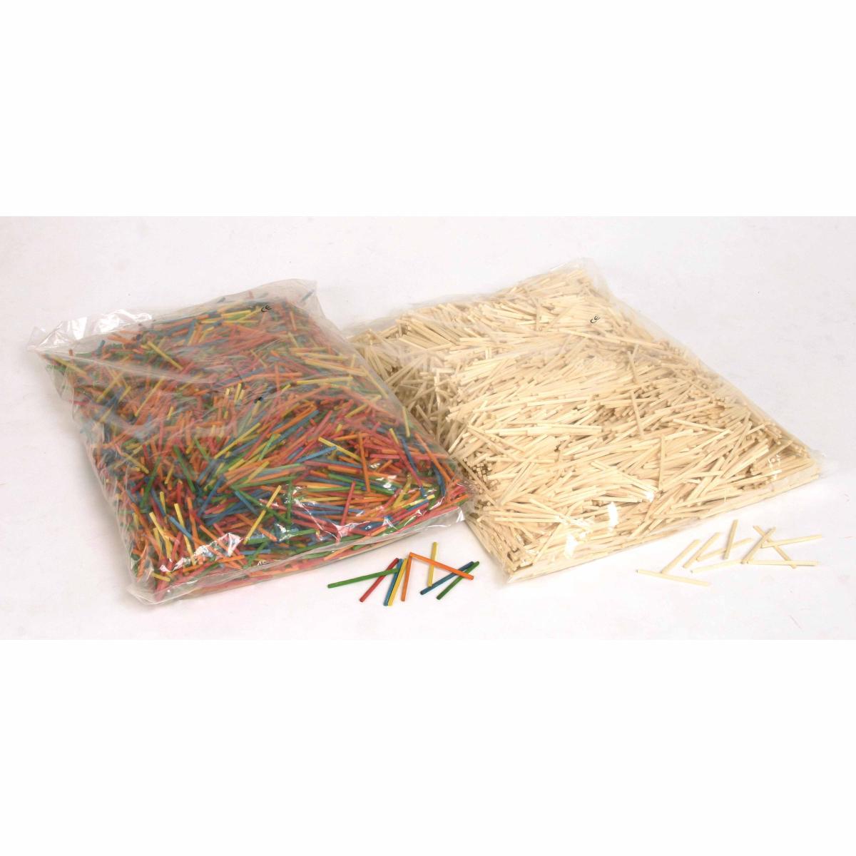 Heutink Allumettes en bois, sac de 4000 pièces, couleurs assorties