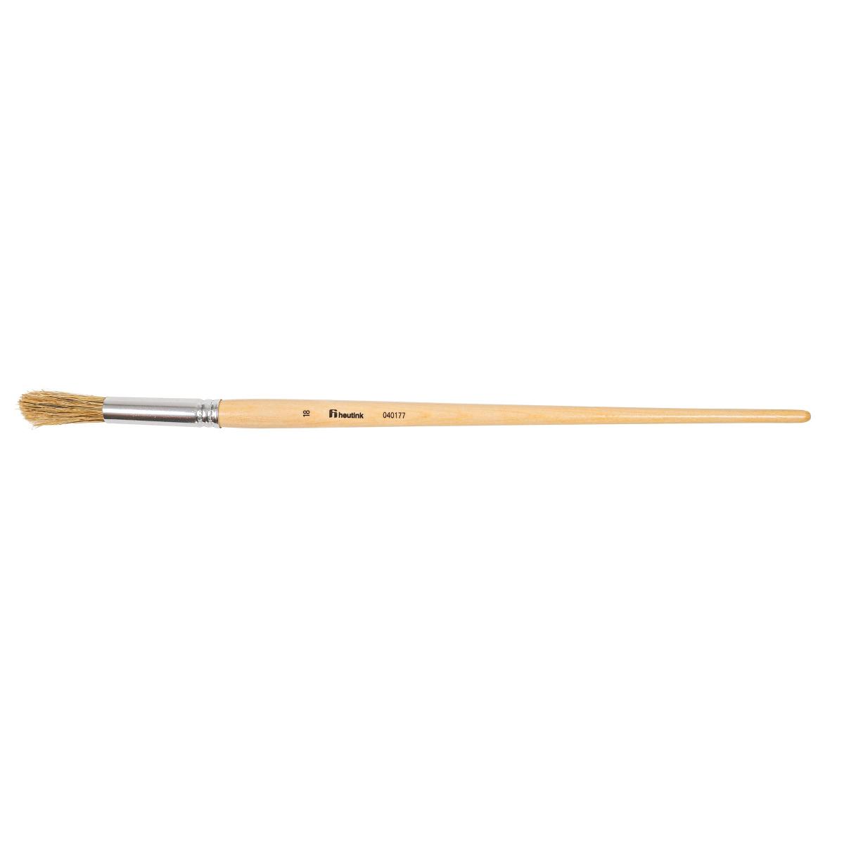 Heutink Brosses rondes, manche longe, soie de porc no. 18, le lot de 12 pièces