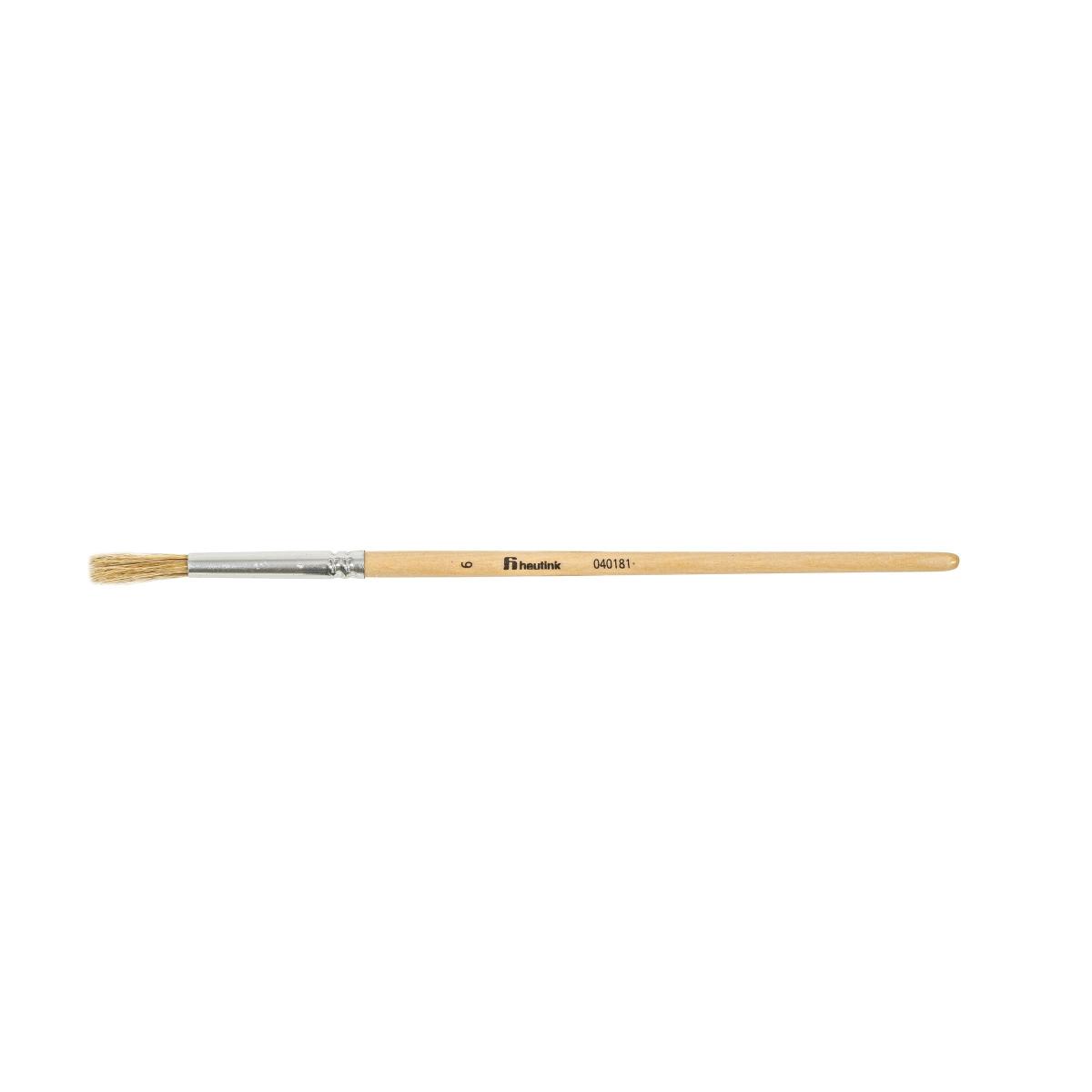 Heutink Brosses rondes, manche courte, soie de porc no. 6, le lot de 12 pièces