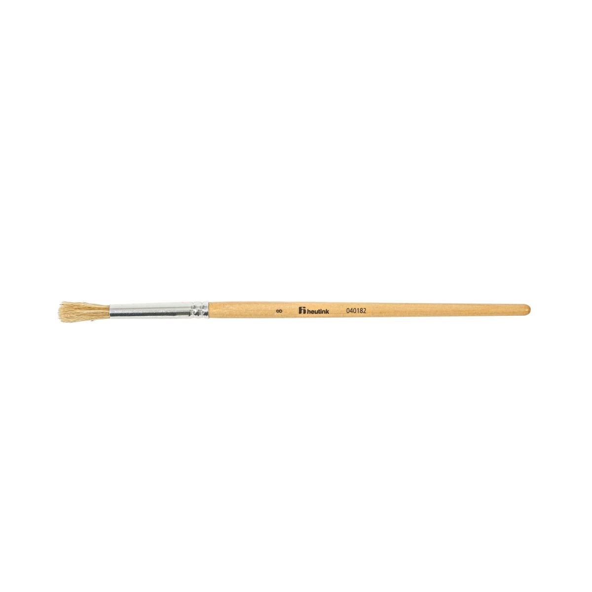 Heutink Brosses rondes, manche courte, soie de porc no. 8, le lot de 12 pièces