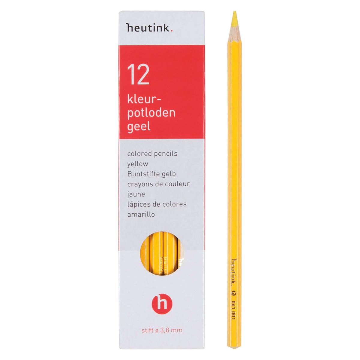 Crayons de couleur hexagonal Goldline - Heutink - étui de 12 crayons - jaune cla