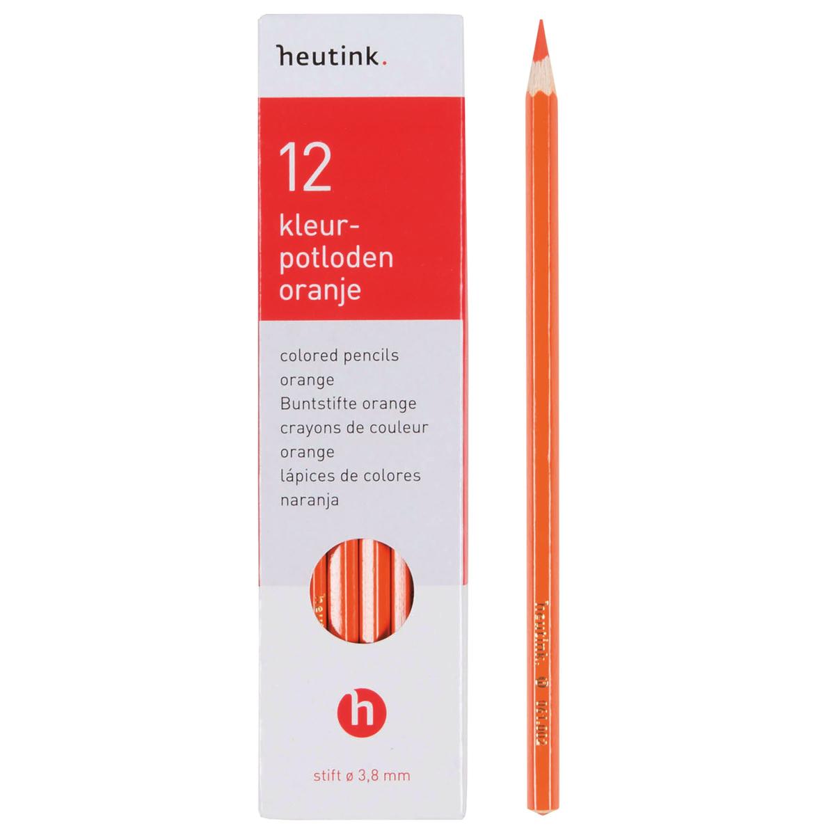 Crayons de couleur hexagonal Goldline - Heutink - étui de 12 crayons - orange