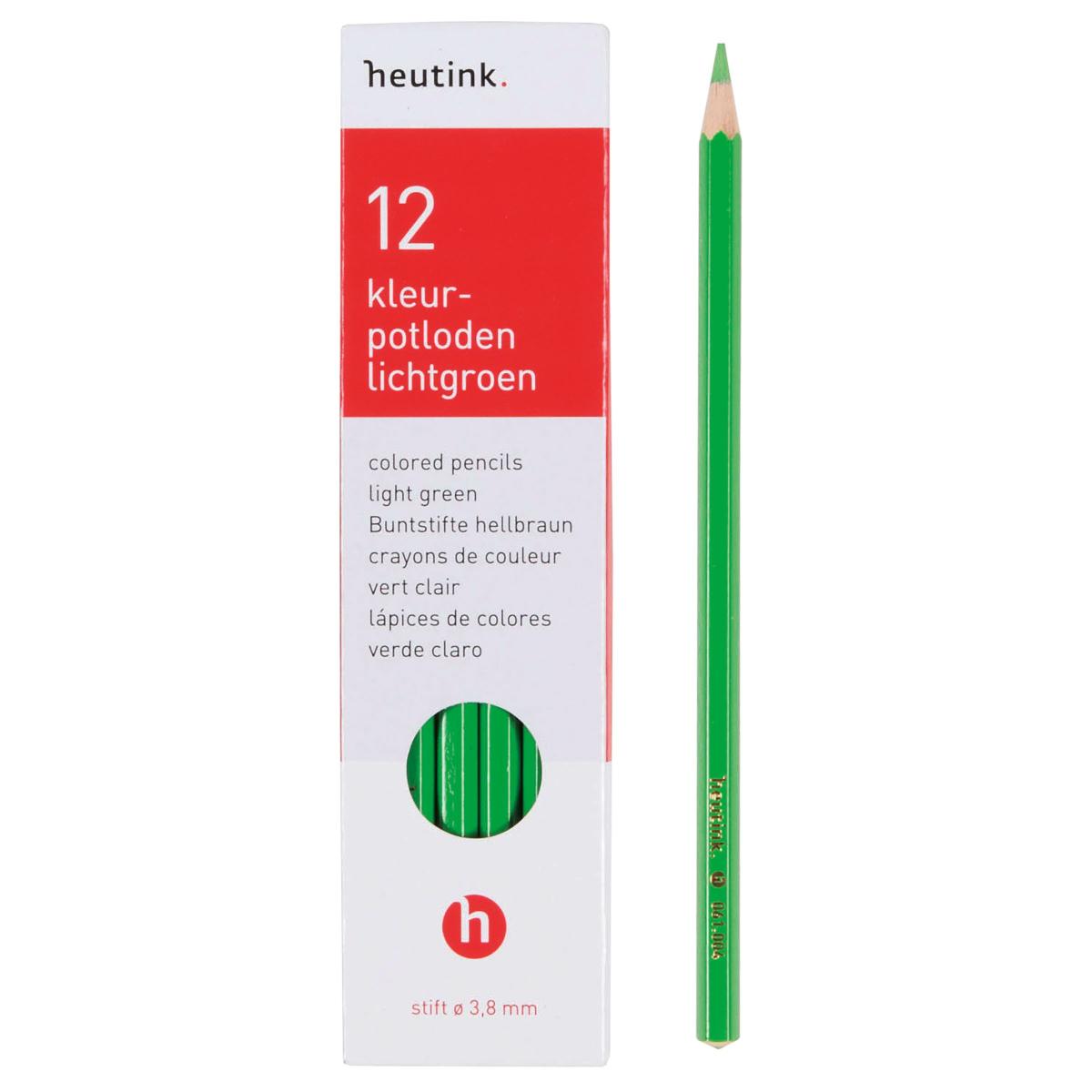 Crayons de couleur hexagonal Goldline - Heutink - étui de 12 crayons - vert clai