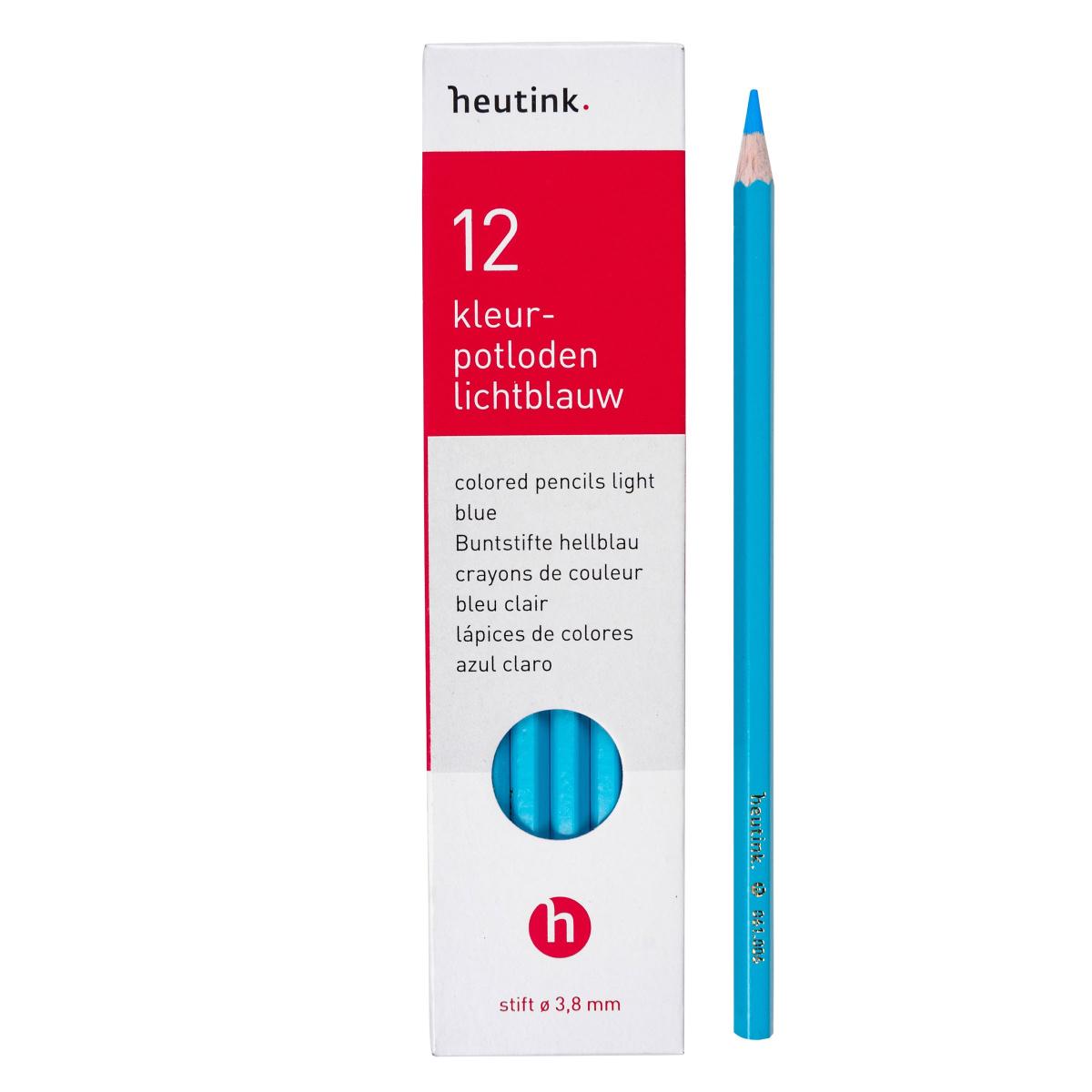 Crayons de couleur hexagonal Goldline - Heutink - étui de 12 crayons - bleu clai