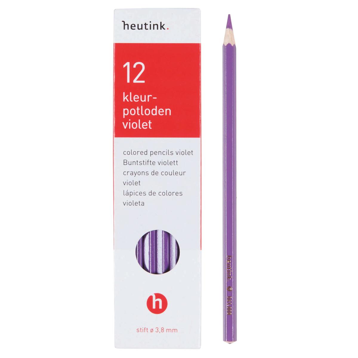 Crayons de couleur hexagonal Goldline - Heutink - étui de 12 crayons - violet