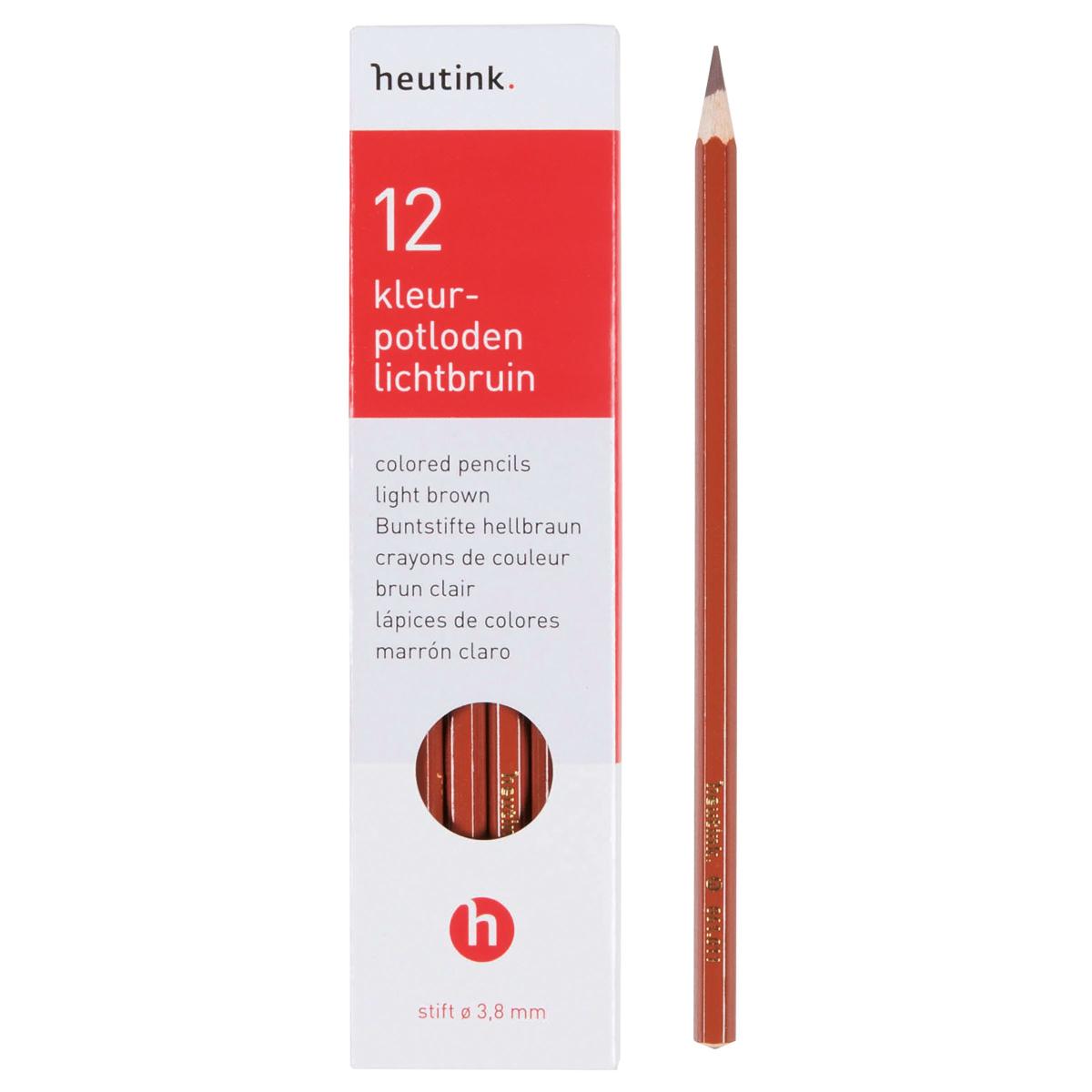 Crayons de couleur hexagonal Goldline - Heutink - étui de 12 crayons - brun clai