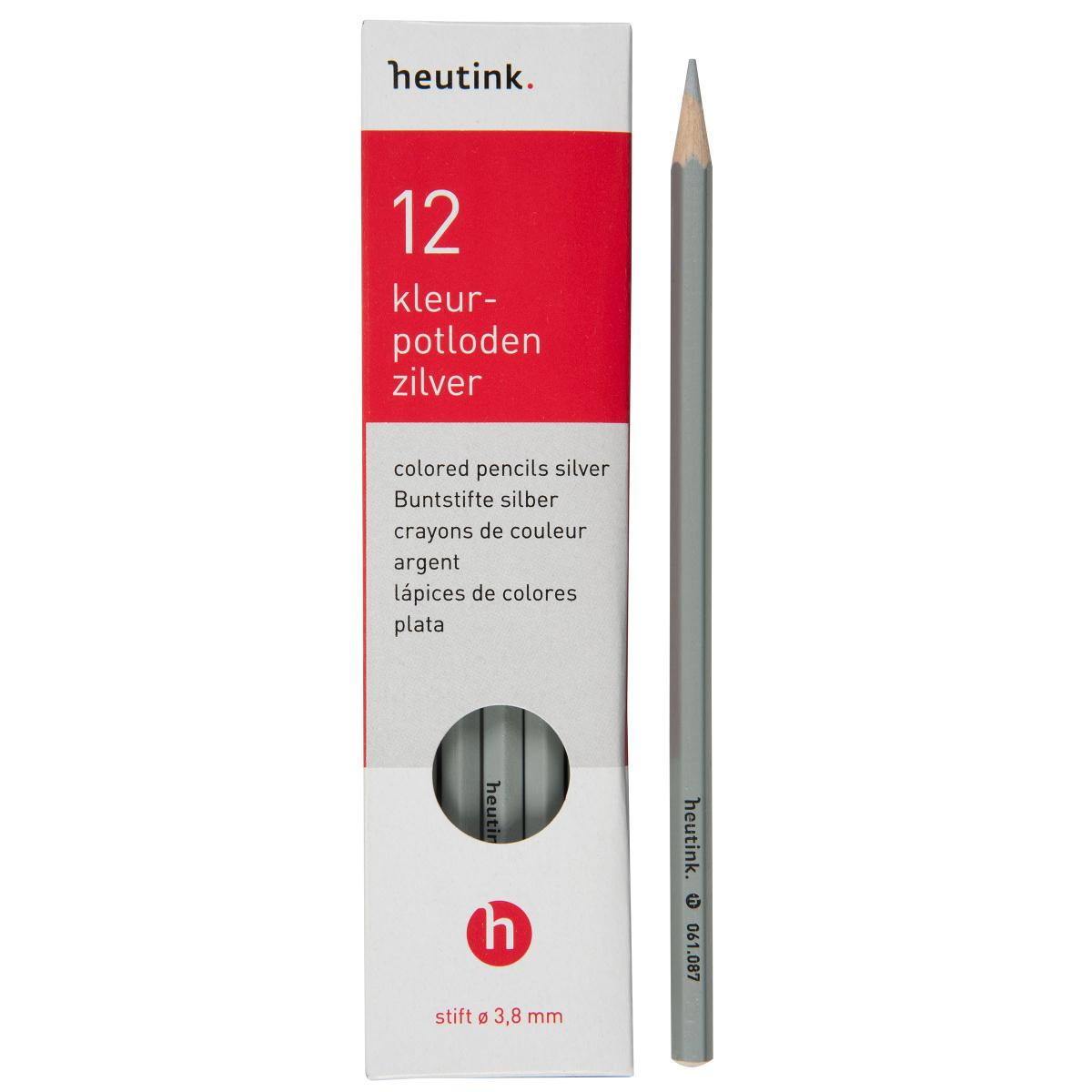 Crayons Goldline Heutink, étui de 12 crayons, argent