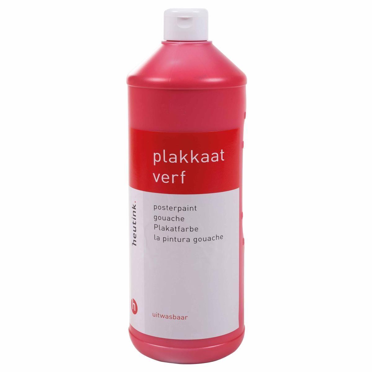 Gouache Heutink, flacon de 1 litre, rouge