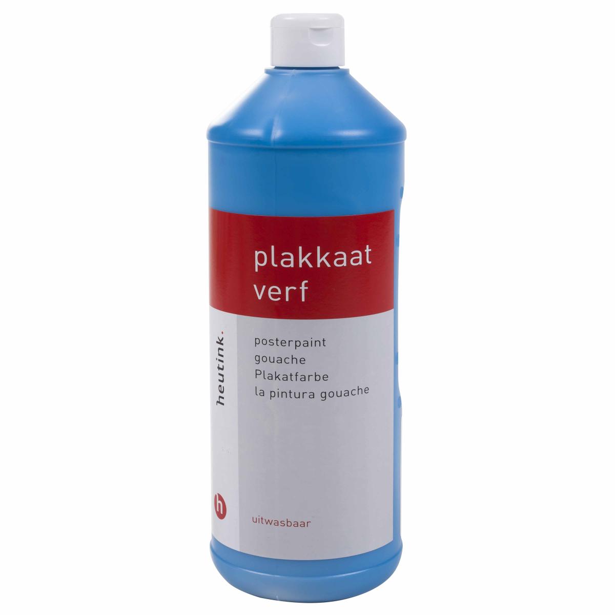 Gouache Heutink, flacon de 1 litre, bleu clair
