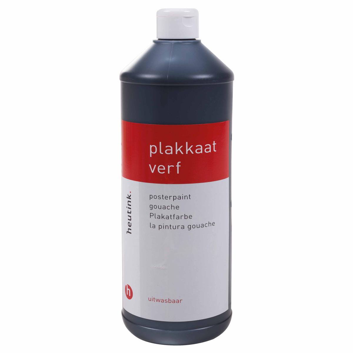 Gouache Heutink, flacon de 1 litre, noir