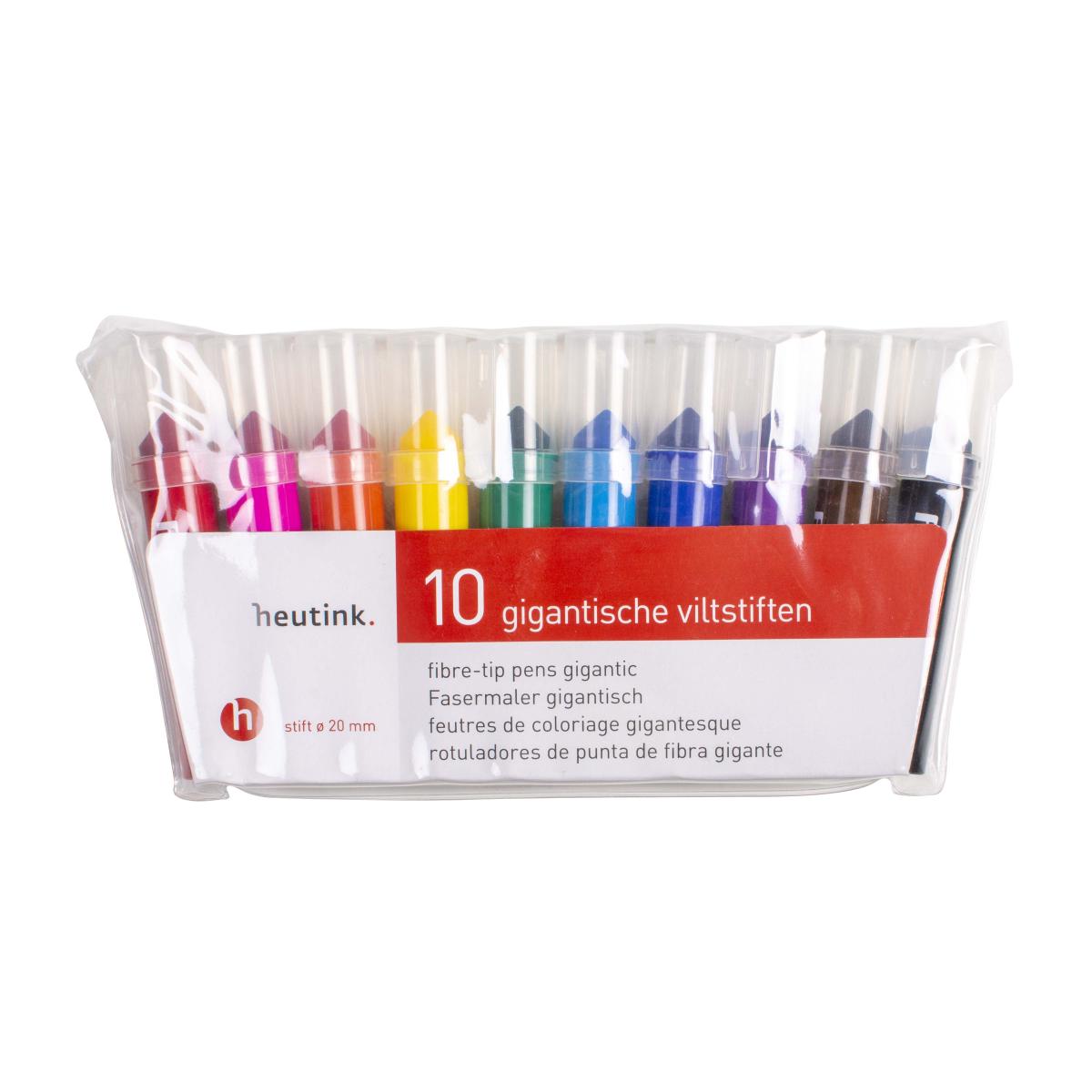 Maxi feutres Heutink, sac à 10 couleurs