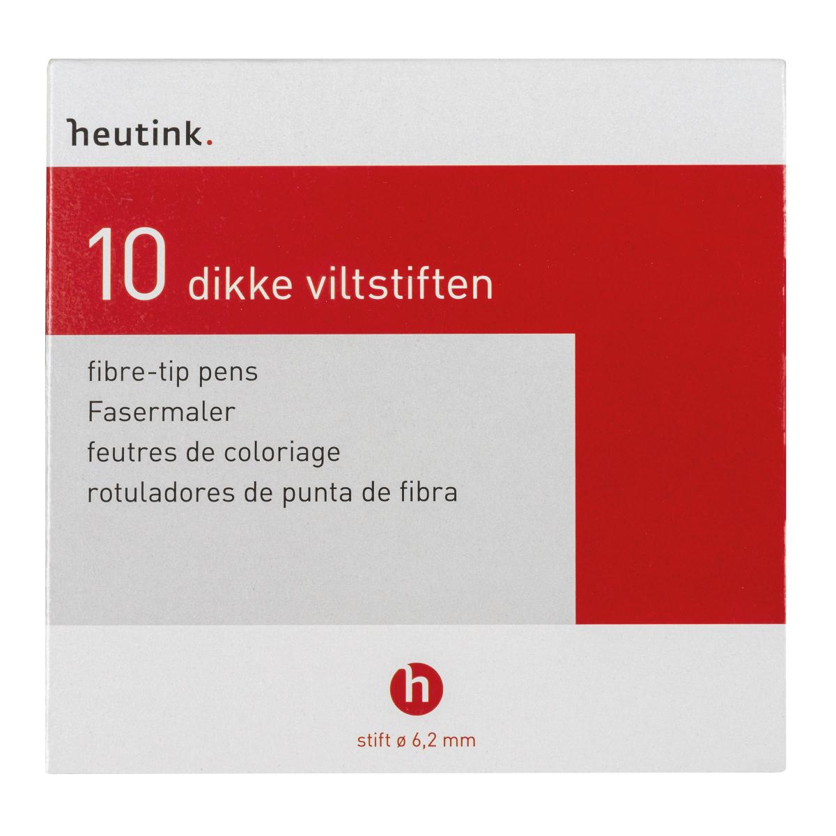Maxi feutres Heutink, boîte transparente à 10 couleurs