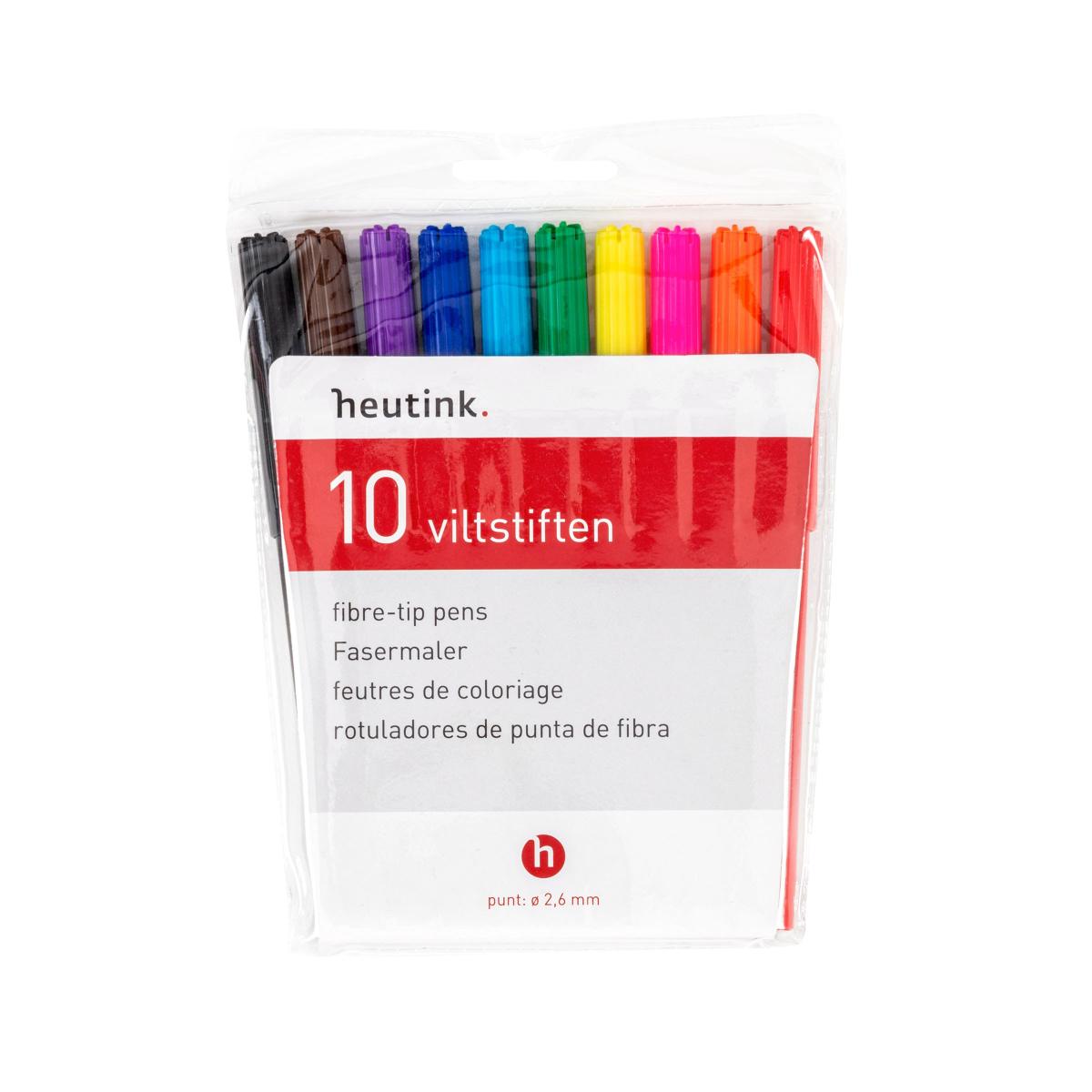 Feutres Heutink, étui à 10 couleurs