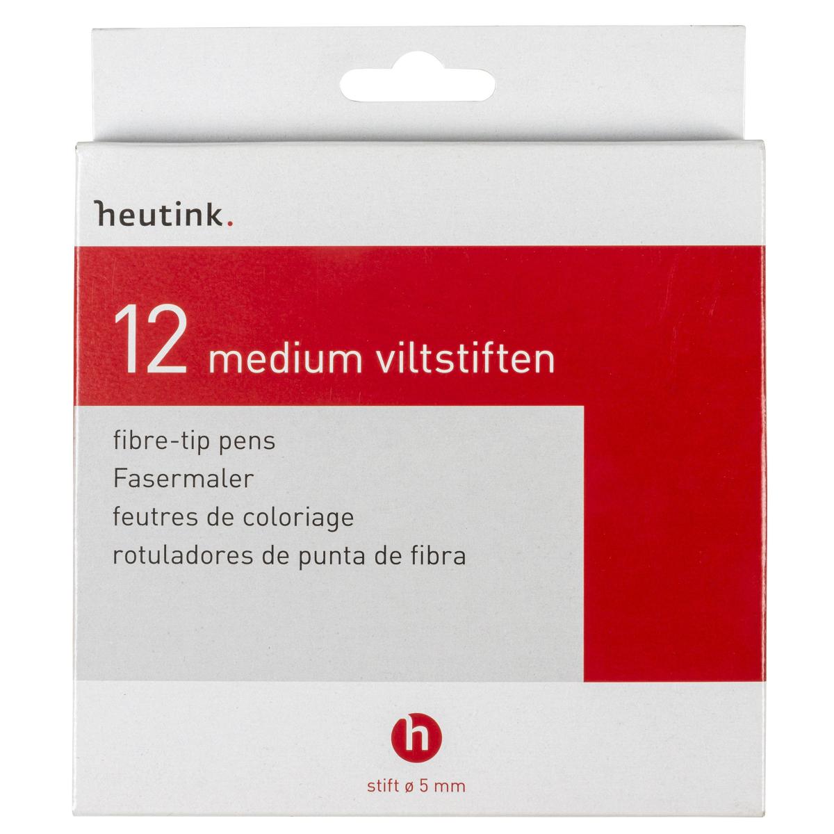Feutres medium Heutink, boîte à 12 couleurs