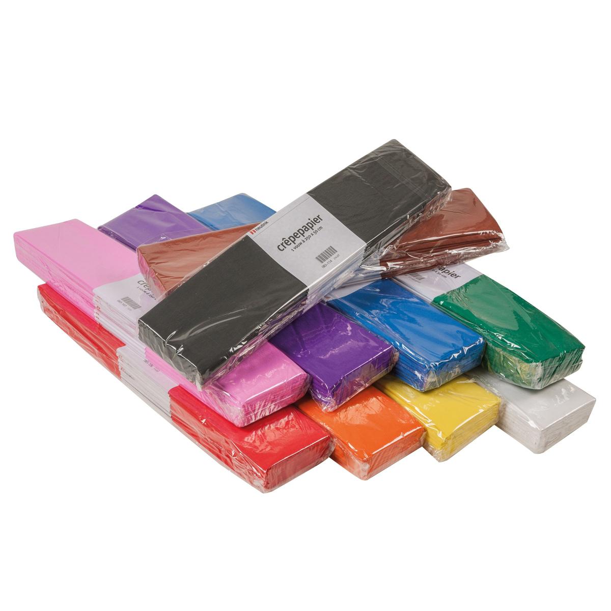 Heutink Papier crêpon Floriade, 50 x 250 cm, 10 x 10 couleurs assorties