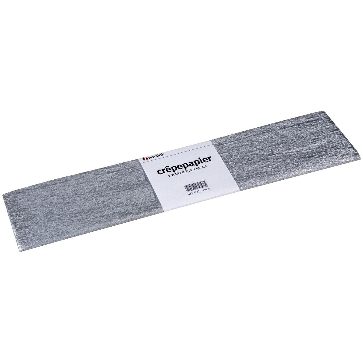 Heutink Papier crêpon Spécial, 50 x 250 cm, argent