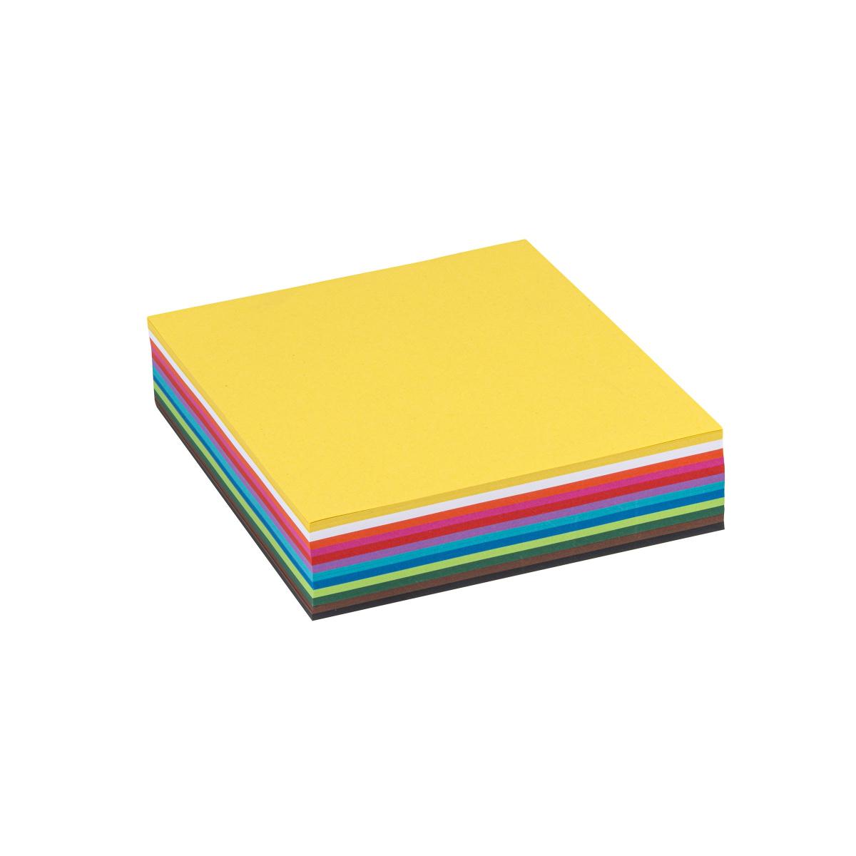 Heutink Carton 60 gr. carré, 12 couleurs, 16 x 16 cm