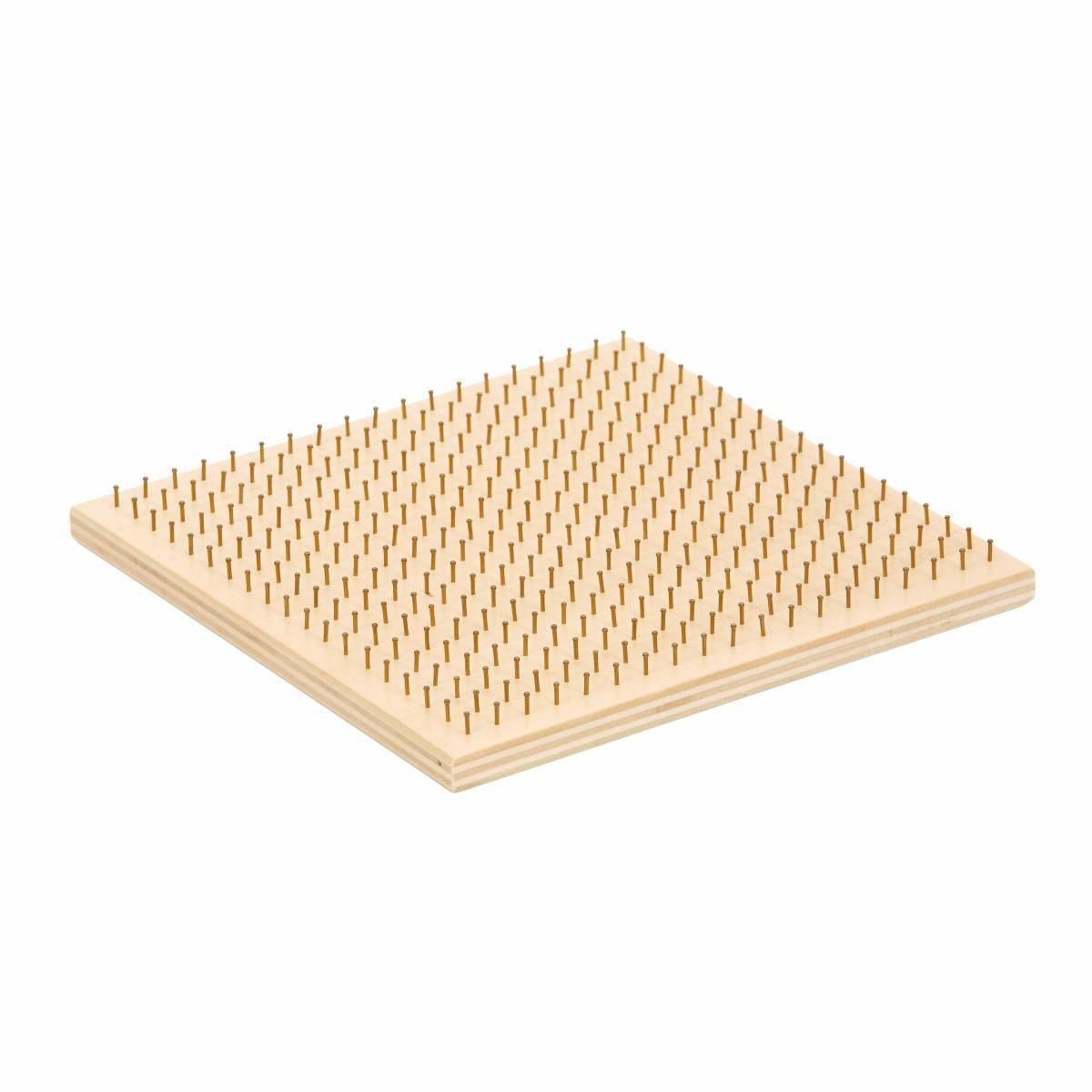 Educo Planche de perles - bois - grille carrée — 20 x 20 cm