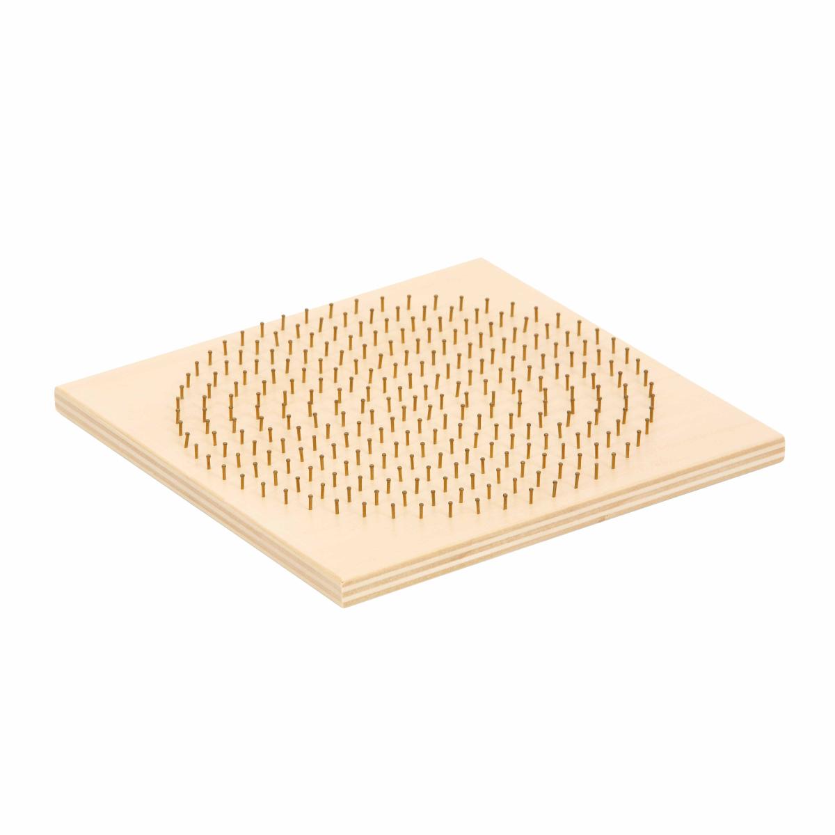 Educo Planche de perles - bois - grille ronde — 20 x 20 cm