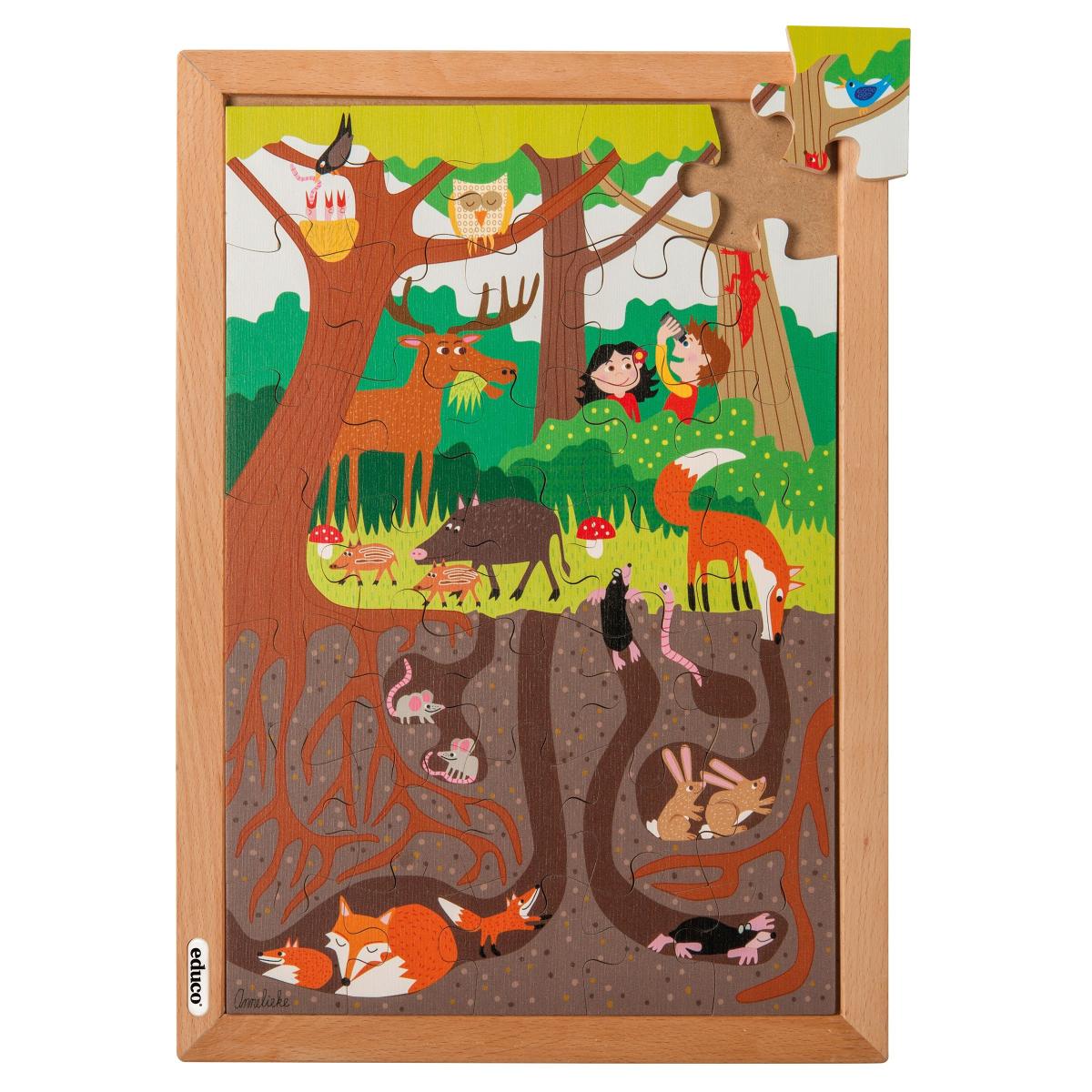 Educo Dessus et dessous - dans la forêt — 35 pièces de puzzle