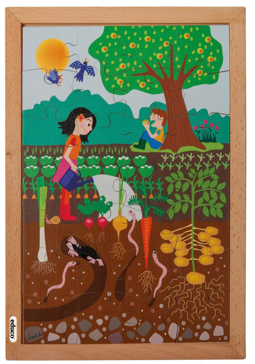 Educo Dessus et dessous - dans le jardin — 28 pièces de puzzle