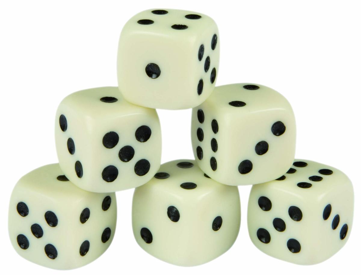Educo Dé - blanc avec points — 16 mm — 6 pièces