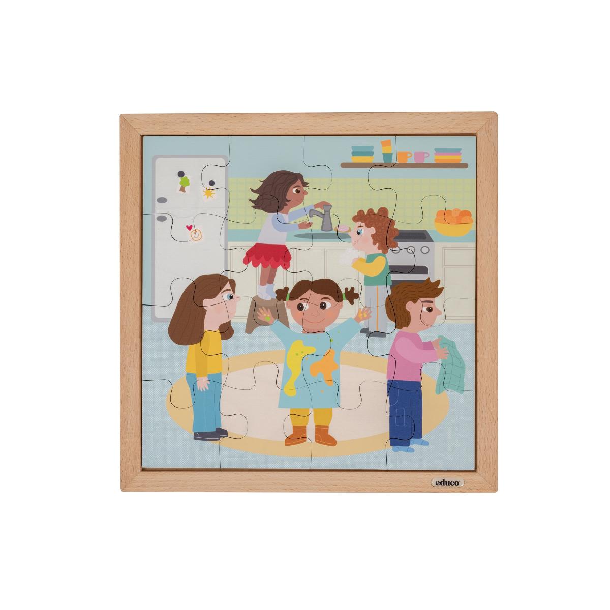 Educo Routine quotidienne - se laver les mains — 16 pièces de puzzle