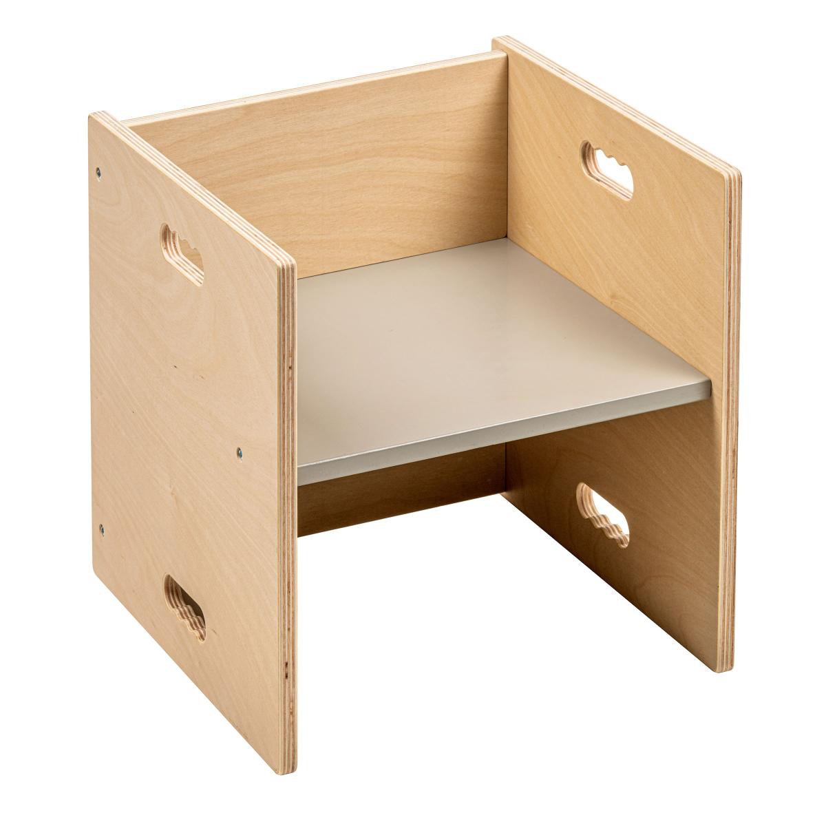 Educo Chaise cubique 36 - gris pierre