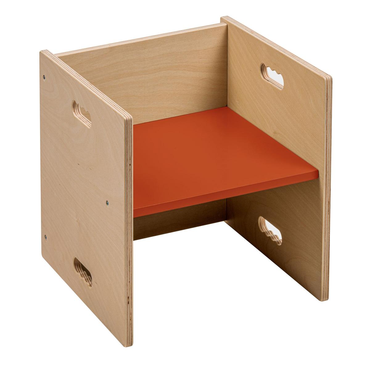Educo Chaise cubique 36 - rouge indien