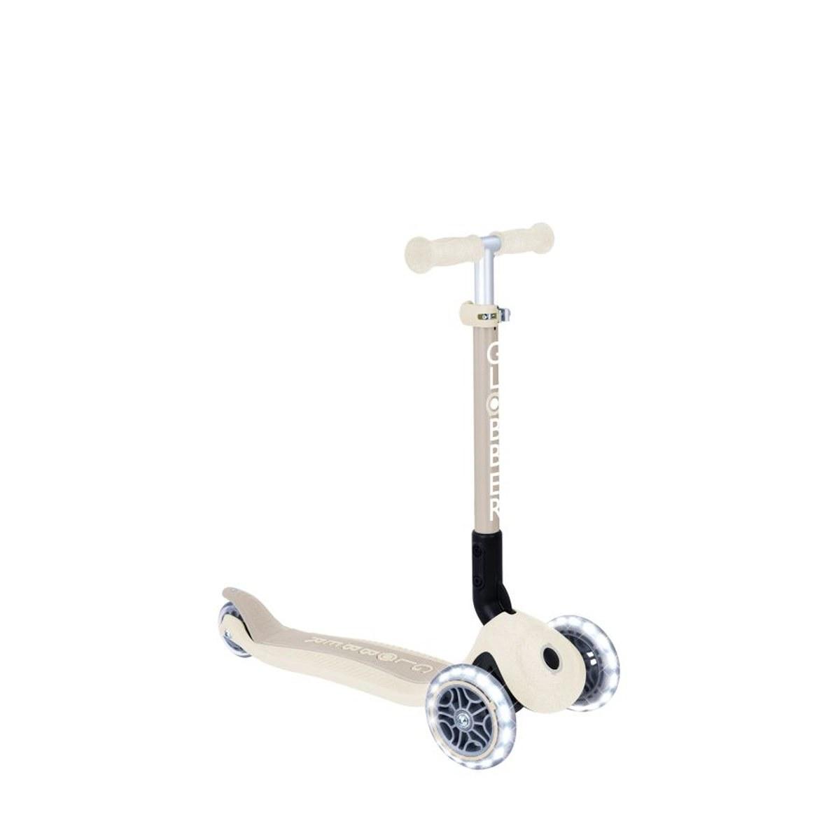 Globber Trottinette 3 roues JUNIOR FOLDABLE LIGHTS ESSENTIAL — Coconut Beige