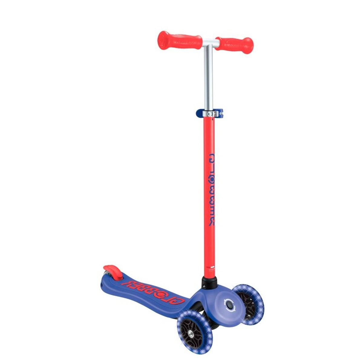 Globber Trottinette 3 roues PRIMO PLUS LIGHTS NEON — Bleu - rouge