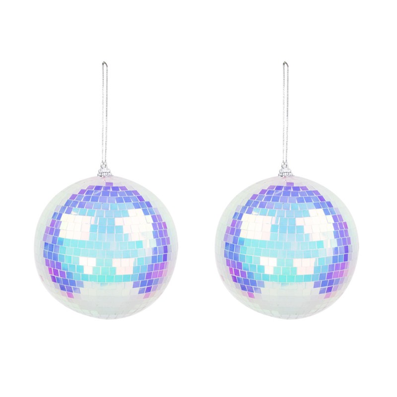 Lot De 2 Boules Irisee de 10cm de diametre