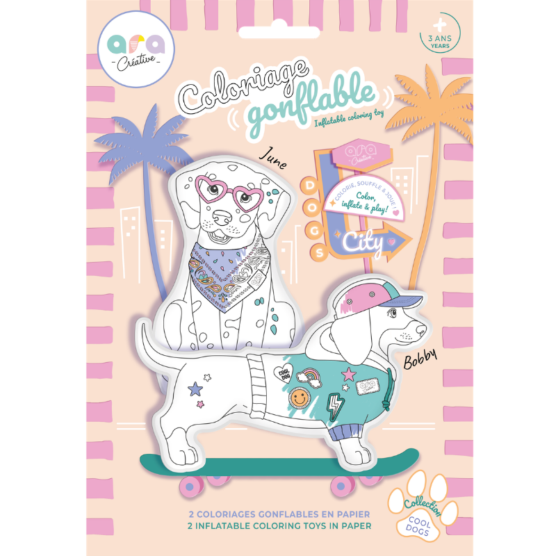 Lot de 2 Coloriages gonflable  Cool Dog