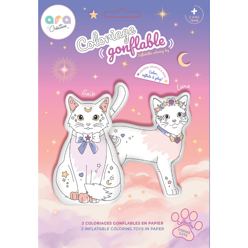 Lot de 2 Coloriages gonflable  Cosmo cat