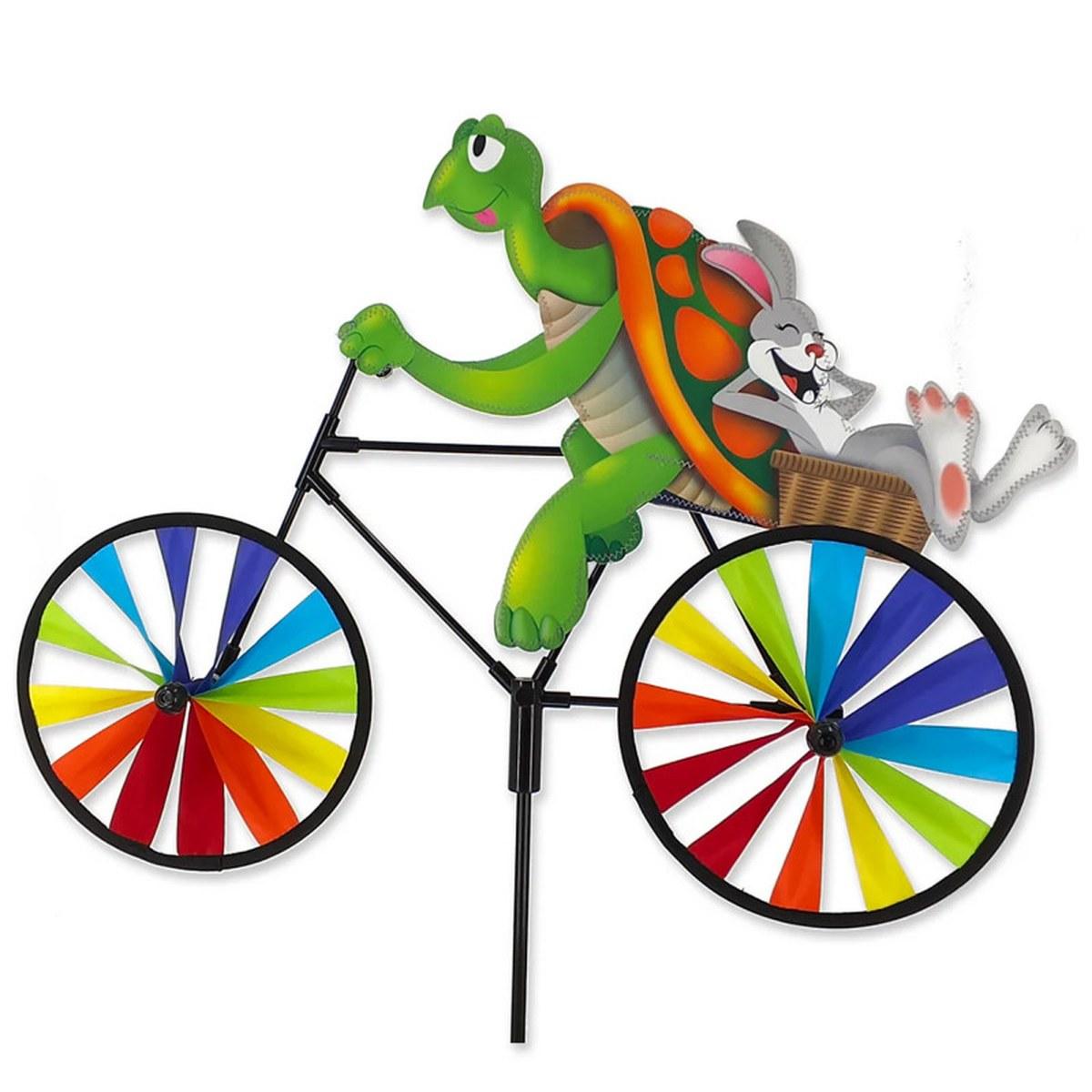 Girouette à planter 20 in. Bike Spinner - le Lièvre et la Tortue Premier Kites