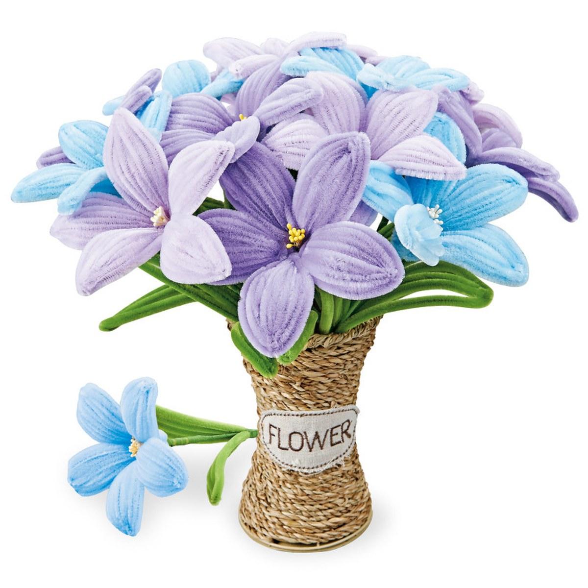 Maquette Green Slide - Bouquet de Fleurs - DIY - Lys Bleus - Vase Osier