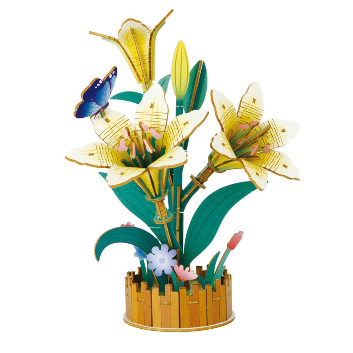 Maquette Green Slide - Puzzle 3D Fleurs - Bouquet de Lys - 85 pièces