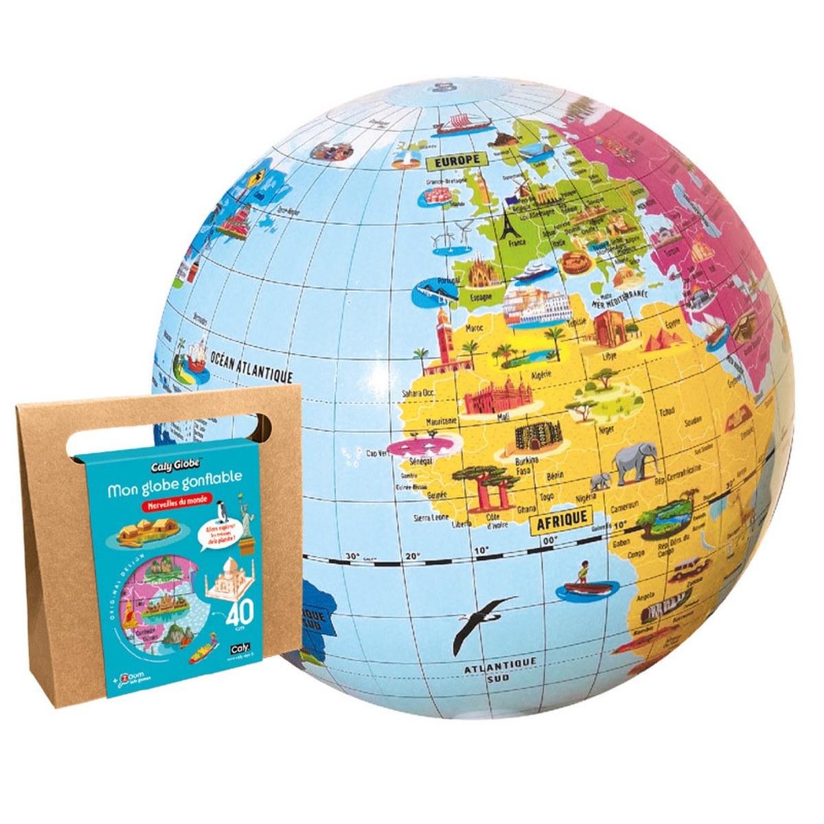 Ballon Globe Merveilles du Monde - 42 cm Caly