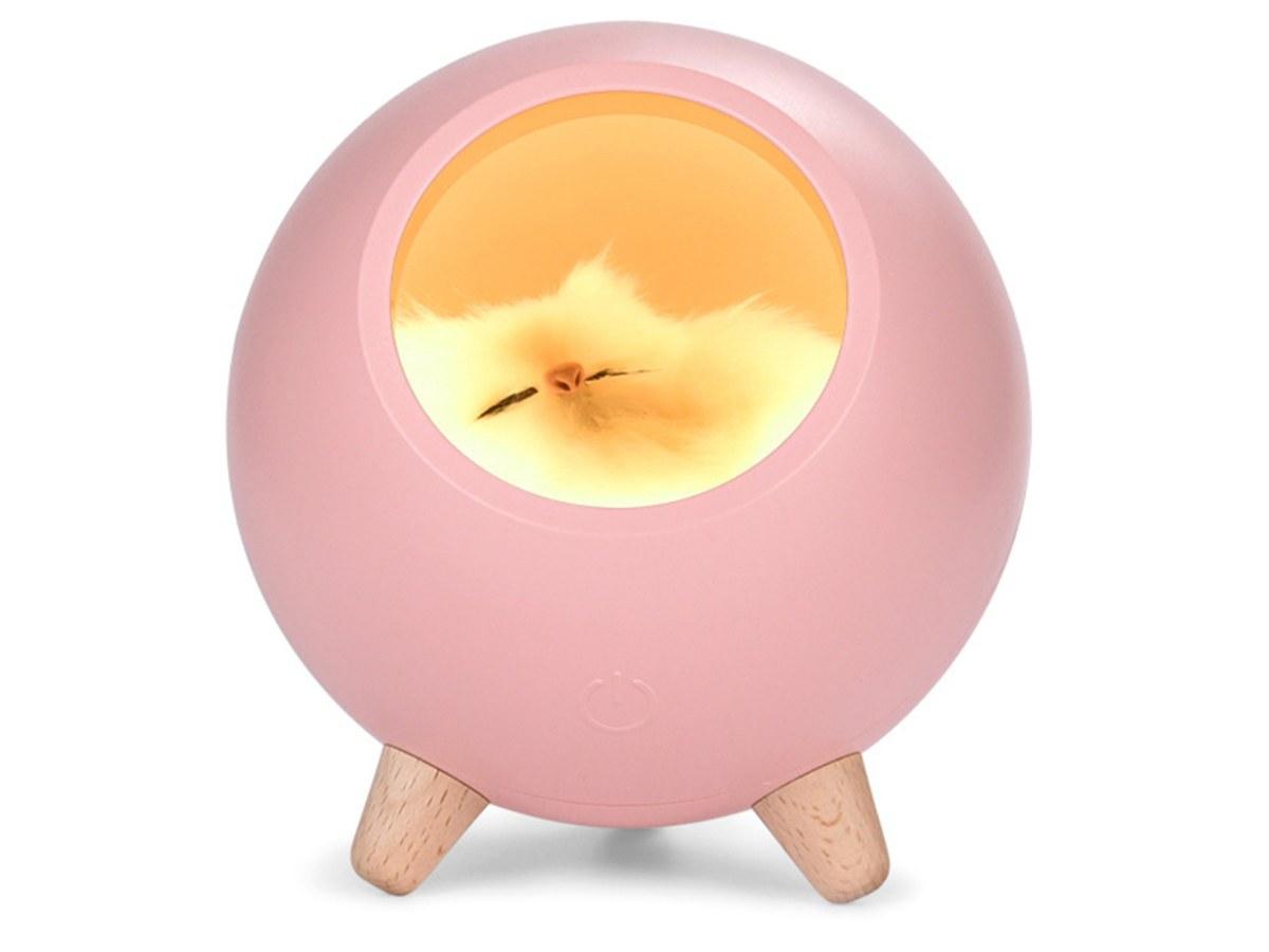 Veilleuse enfant Chat- 3 intensités d’éclairage ajustables - Batterie rechargeable - Rose