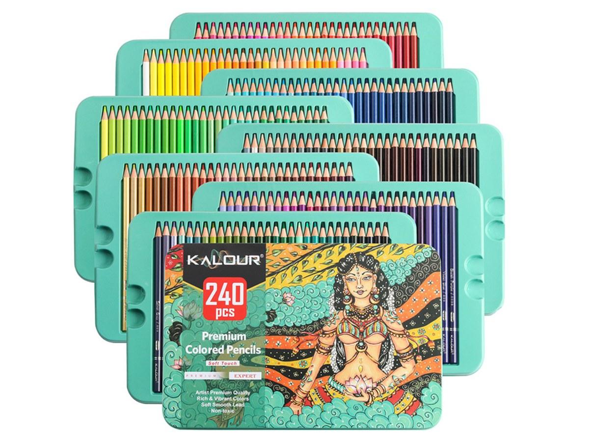Boîte de Crayons de Couleurs - 240 Nuances Créatives