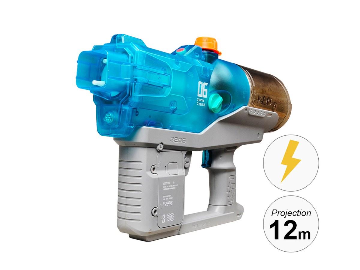 Pistolet à eau électrique - Longue portée 12 m - Recharge automatique - Bleu