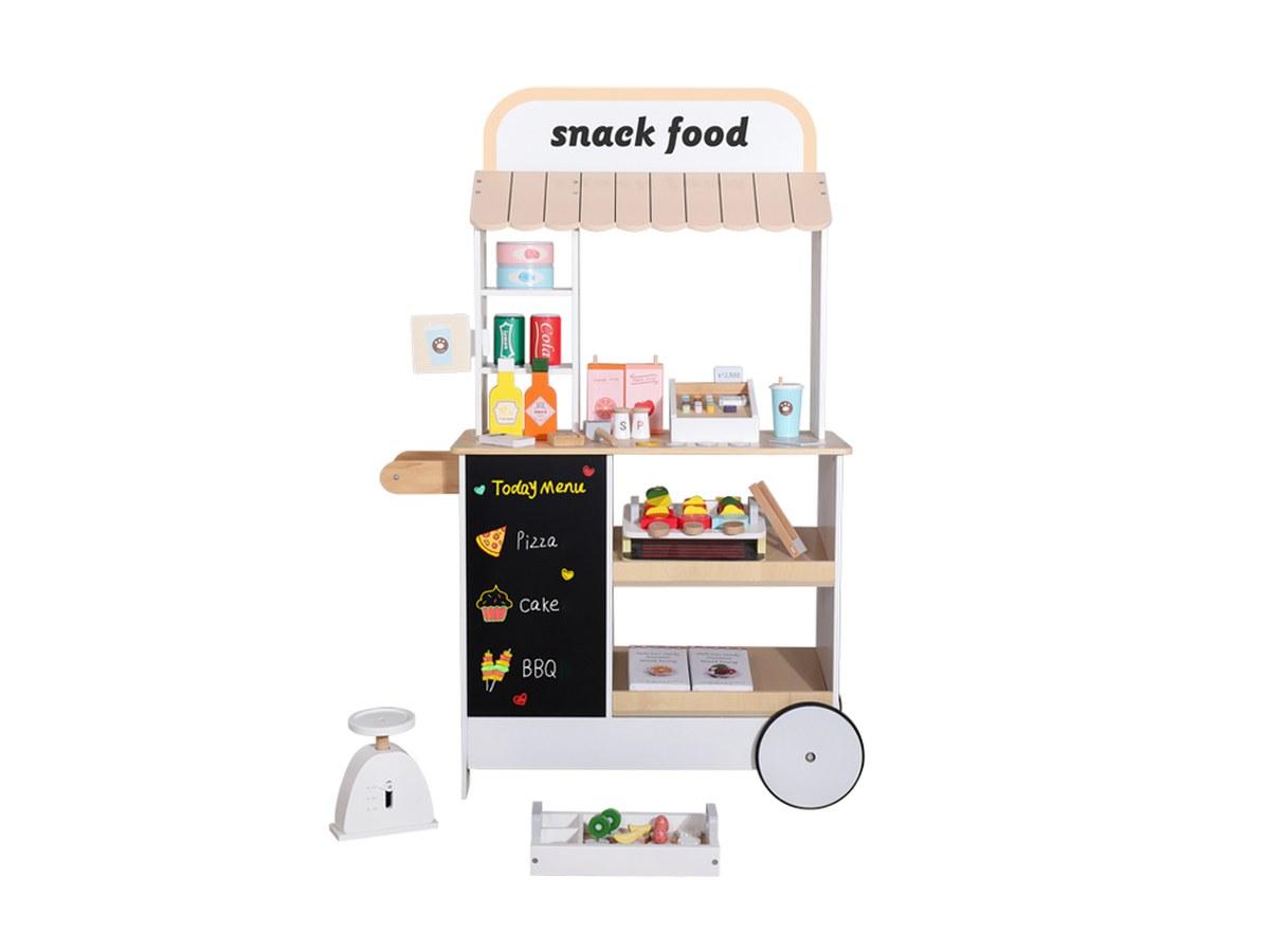 Stand de Snacking en Bois - Avec Accessoires et Tableau Noir - 110 cm