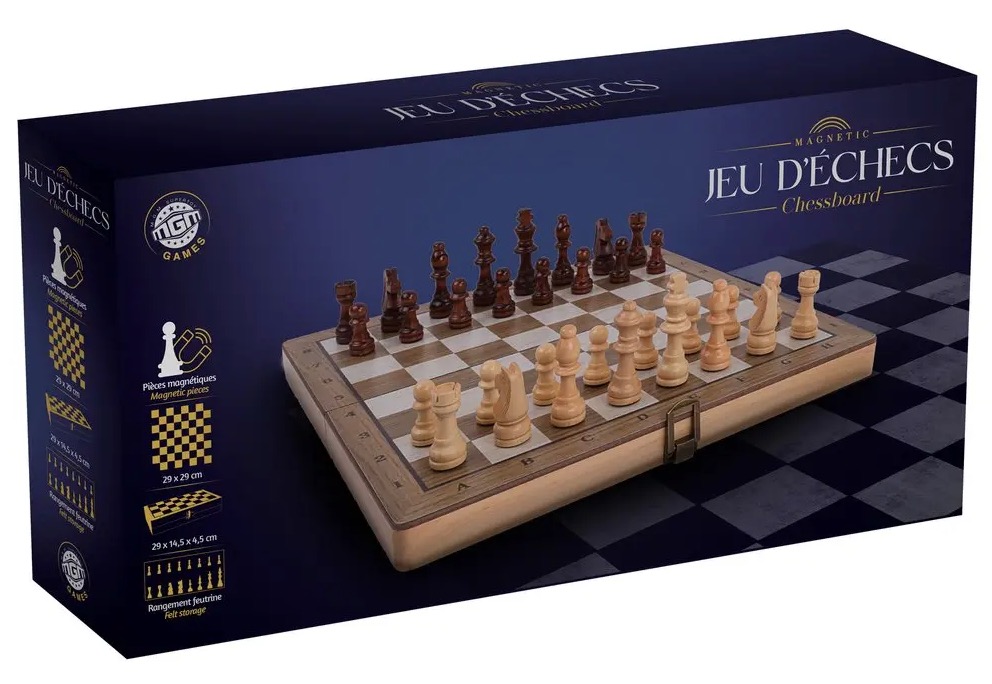 Echiquier en bois magnetique premium