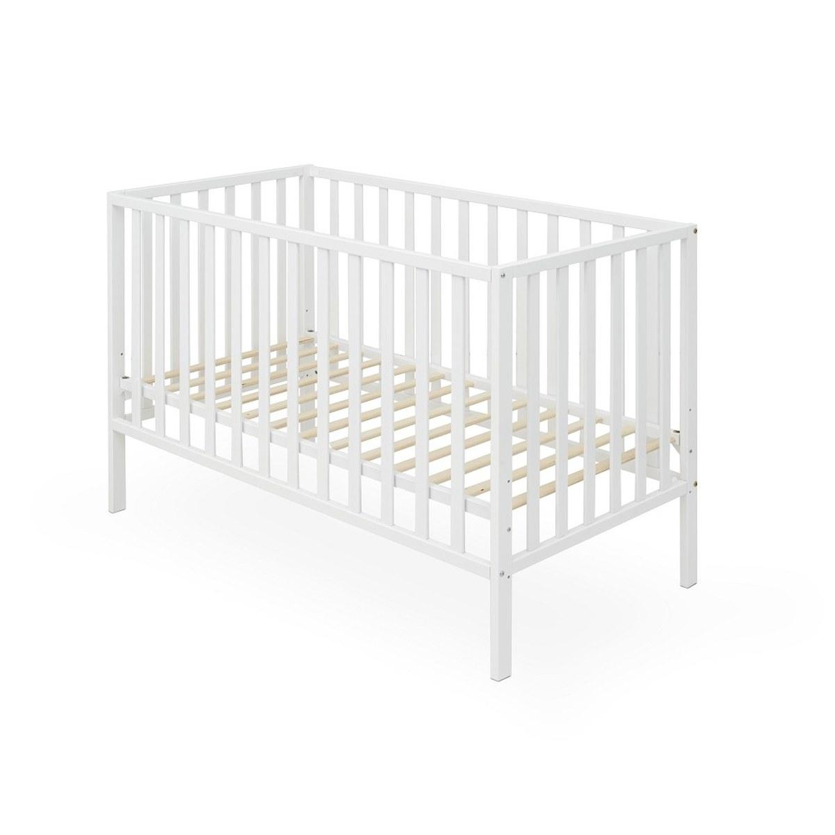 Lit bébé 60 × 120 cm avec matelas - Basic blanc Interbaby
