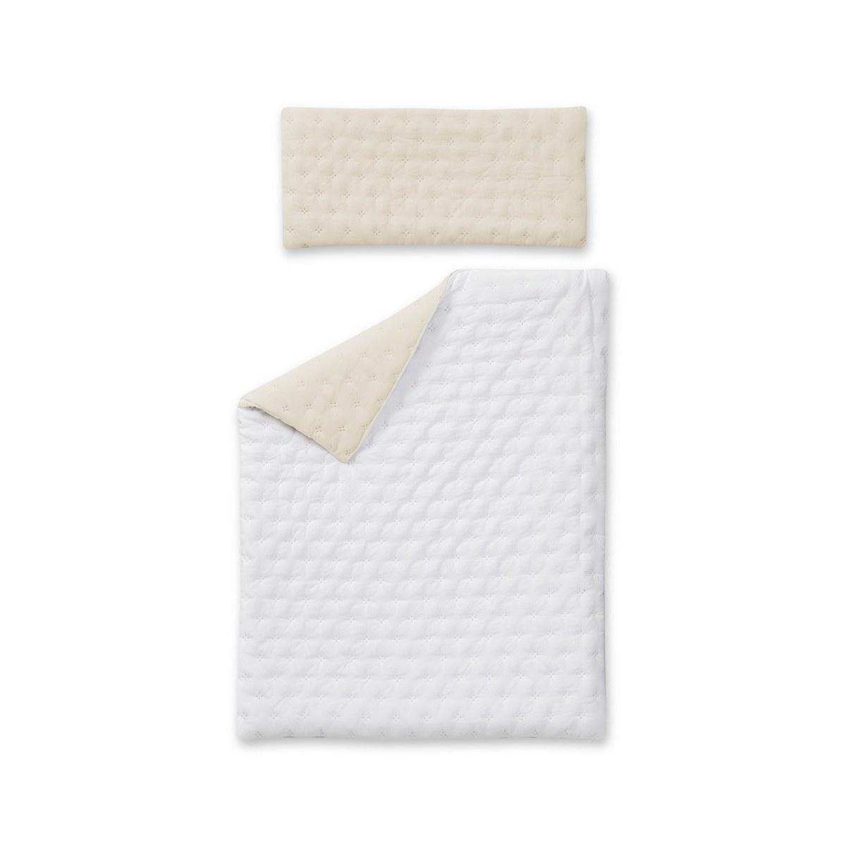 Berceau pliant en hêtre avec matelas - gaufré Interbaby - beige