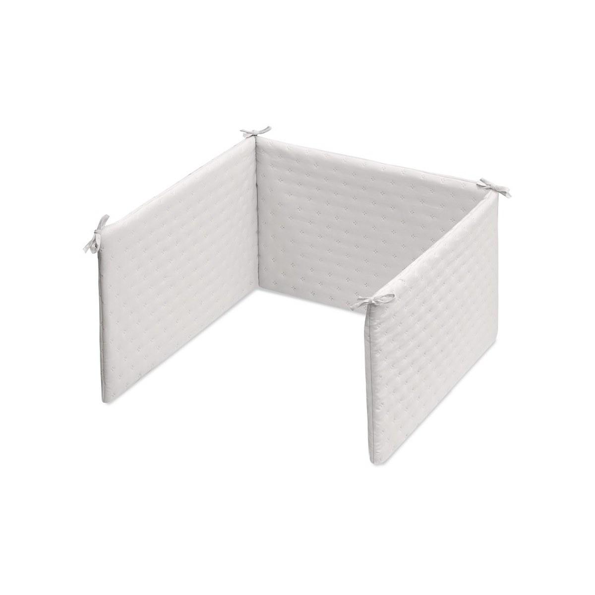 Parure de lit bébé 2 pièces - couette + tour de lit - Lapin et nuages Interbaby - blanc et beige