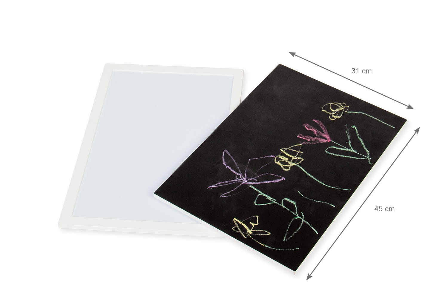 Set de plateaux avec tableau magnétique et ardoise Linnea - 2 éléments - blanc Pinolino